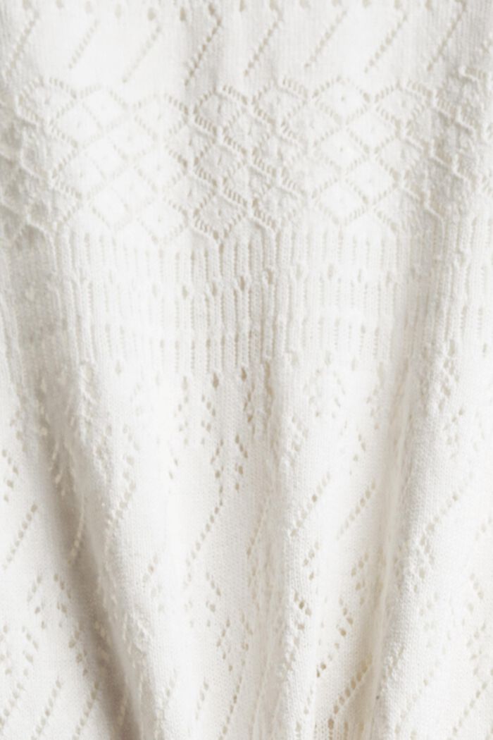 Van een linnenmix: vest met gehaakte kant, OFF WHITE, detail image number 3