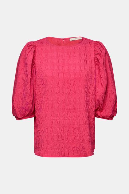 Blouse met pofmodel, PINK FUCHSIA, overview
