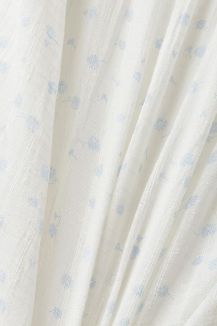 Katoenen blouse met korte mouwen en motief all-over, OFF WHITE, detail image number 5
