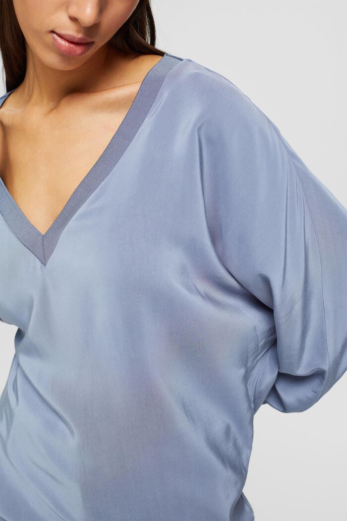 Oversized blouse met LENZING™ ECOVERO™, GREY BLUE, detail image number 2