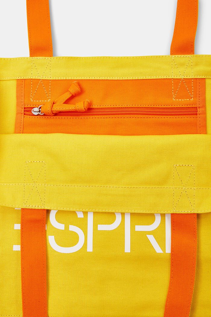 Canvas tote bag met logo, YELLOW, detail image number 3