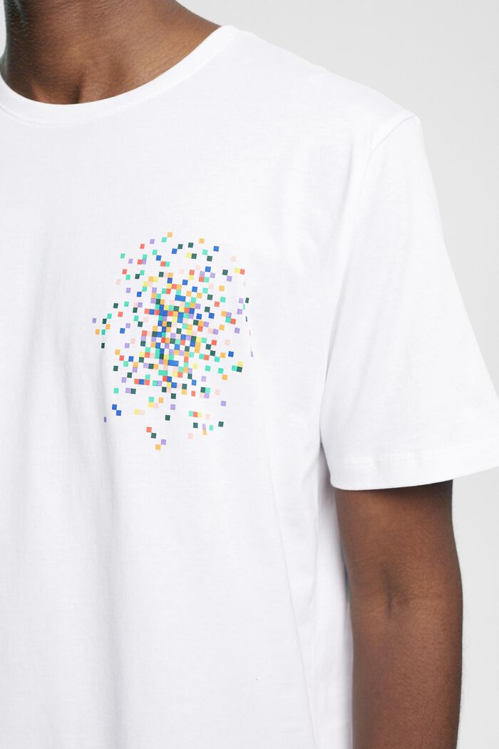 T-shirt met print op de borst, WHITE, detail image number 2