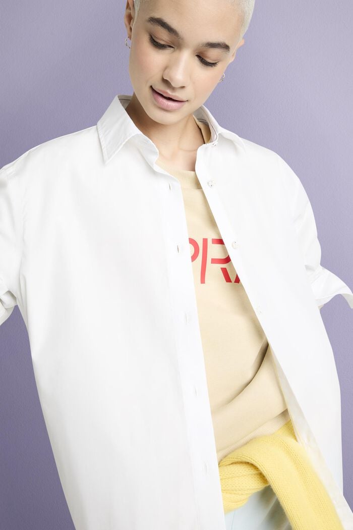 Shirt van katoen-popeline, WHITE, detail image number 4