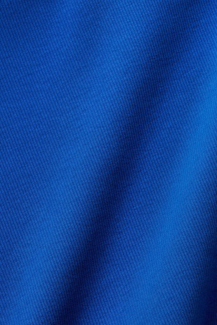 Cropped T-shirt van geribd katoen, BRIGHT BLUE, detail image number 5