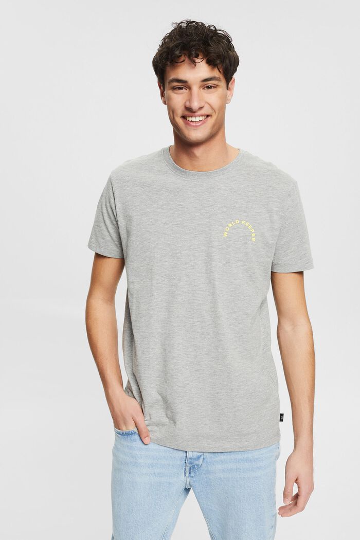 Jersey T-shirt met tekstprint, MEDIUM GREY, detail image number 0