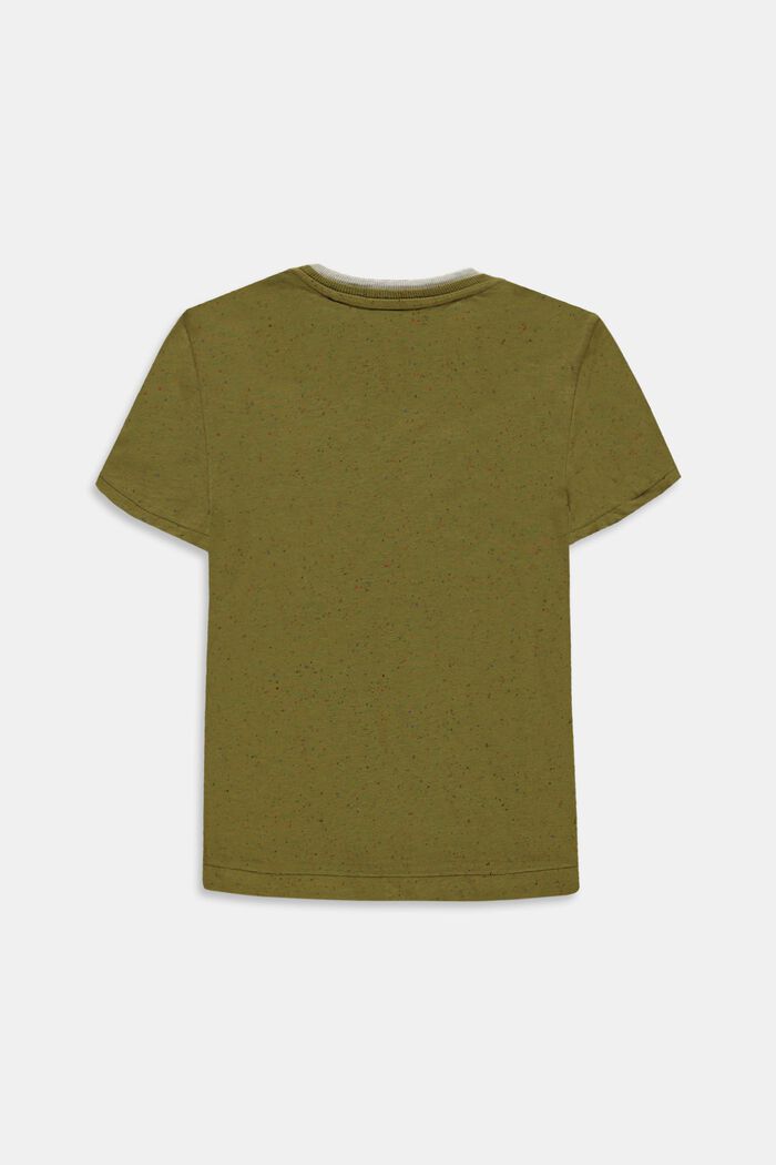 Katoenen T-shirt met dubbele kraag, LEAF GREEN, detail image number 1