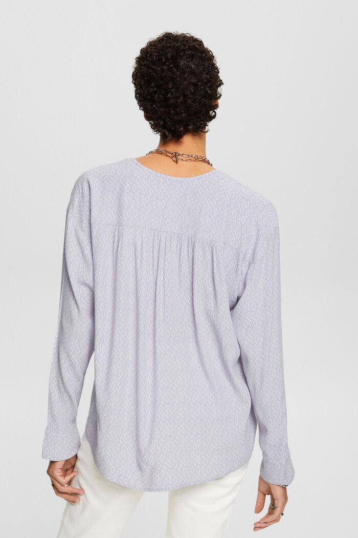 Crêpe blouse met V-hals en print, LIGHT BLUE LAVENDER, detail image number 3