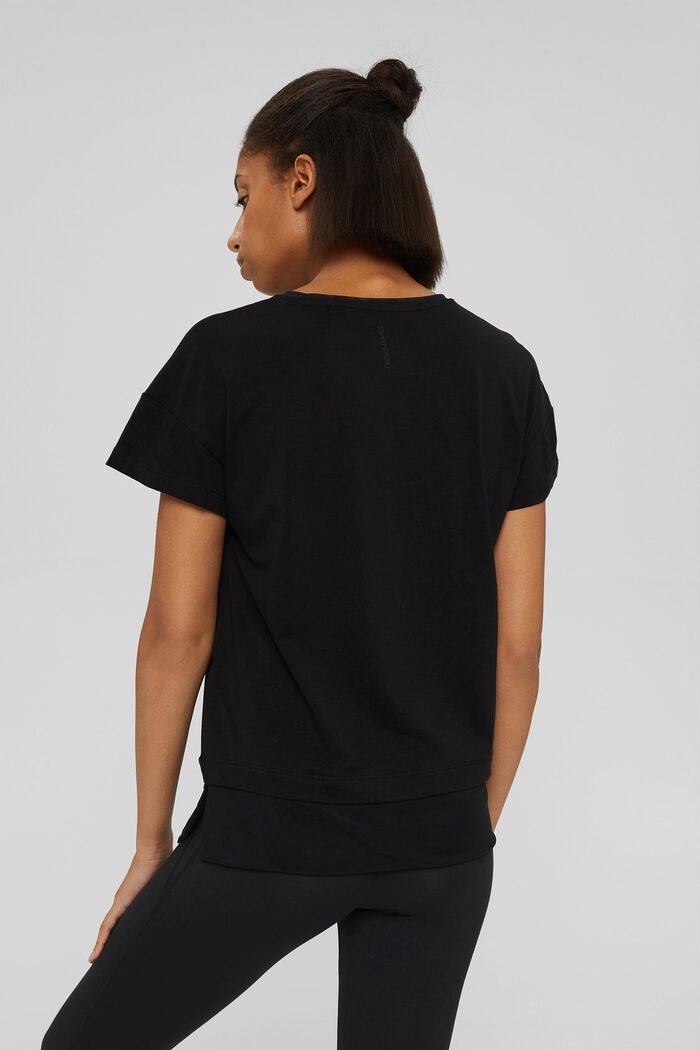 Boxy T-shirt met mesh, biologisch katoen, BLACK, detail image number 3