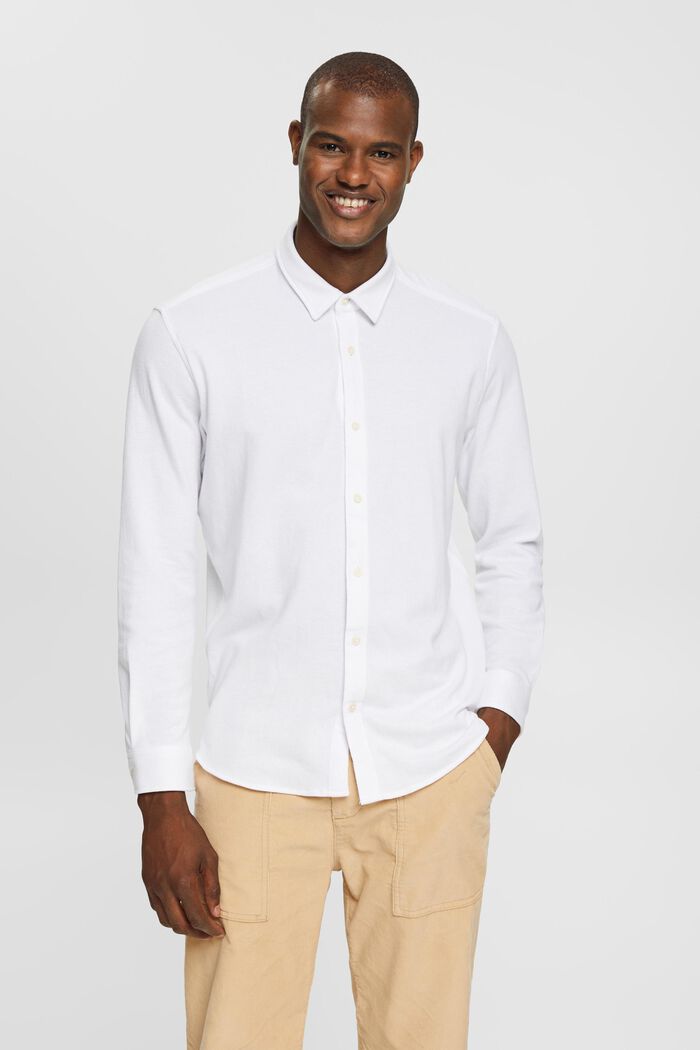 Tweekleurig overhemd, WHITE, detail image number 0