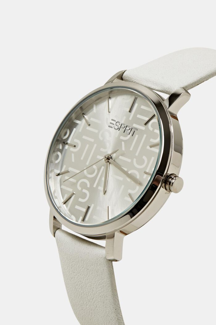 Edelstalen horloge met logo wijzerplaat, SILVER, detail image number 1