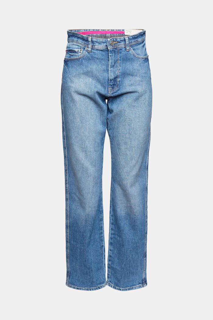 Jeans met rechte pijpen, BLUE MEDIUM WASHED, detail image number 7