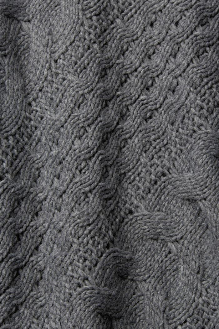 Poncho van een wolmix, GREY, detail image number 1