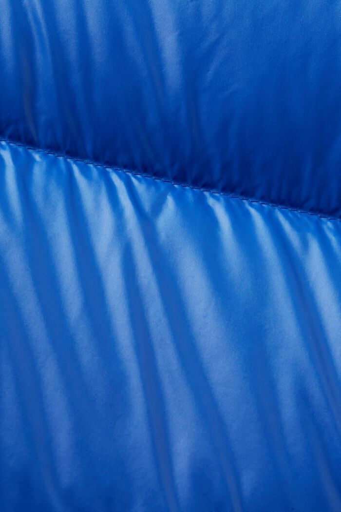 Glanzende gewatteerde jas met dons, BRIGHT BLUE, detail image number 4