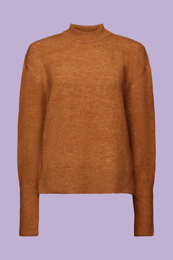 Sweatshirt met opstaande kraag, CARAMEL, detail image number 6