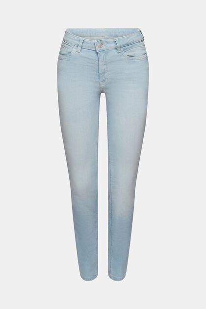 Mid-rise slim fit stretchjeans, BLUE BLEACHED, overview