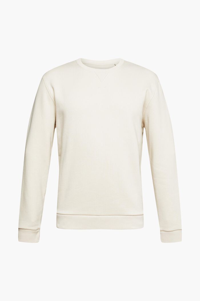 Effen sweatshirt met regular fit, CREAM BEIGE, detail image number 6