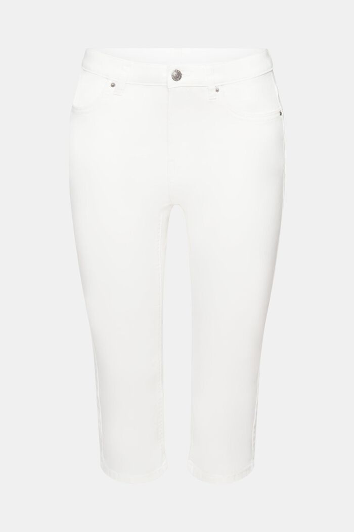 Mid rise capri jeans, WHITE, detail image number 6