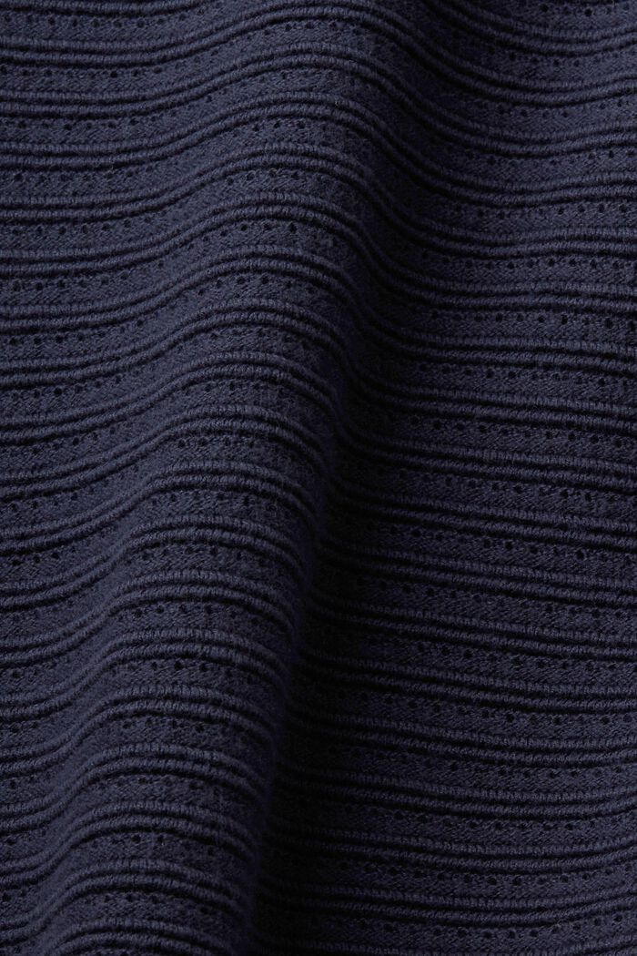 Gestreepte trui van een mix van breisels, NAVY, detail image number 5