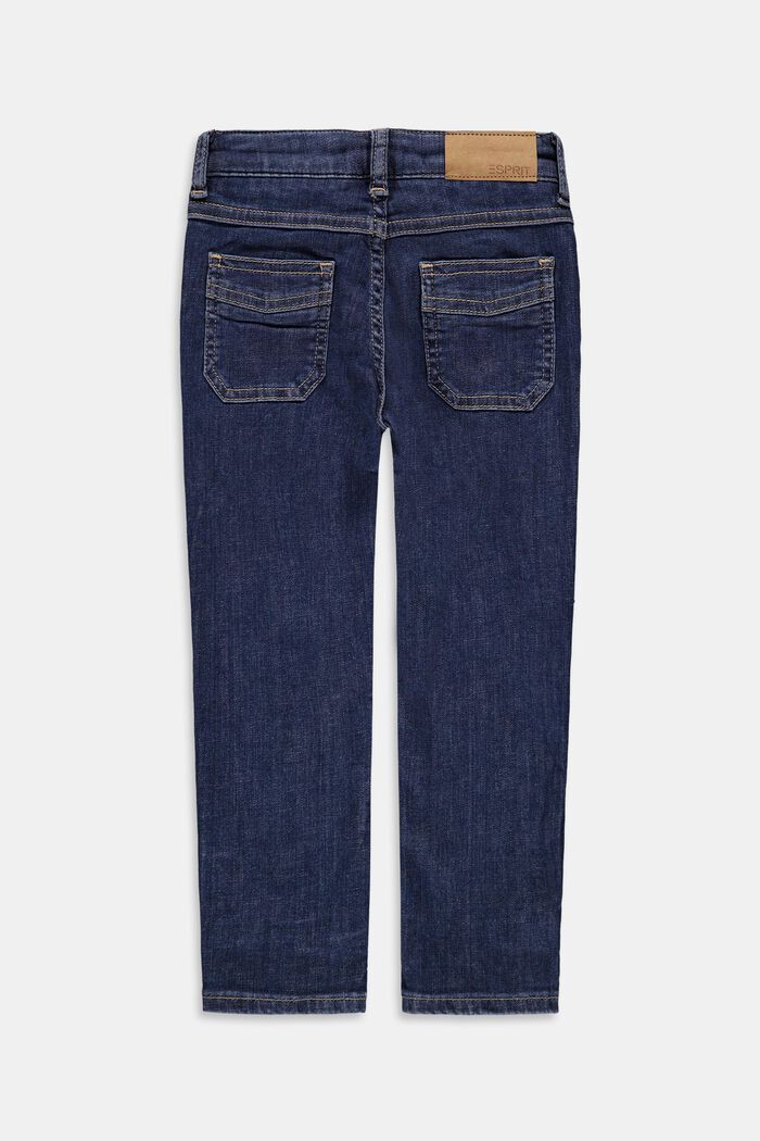 Jeans met opgestikte zakken, verstelbare band, BLUE DARK WASHED, detail image number 1