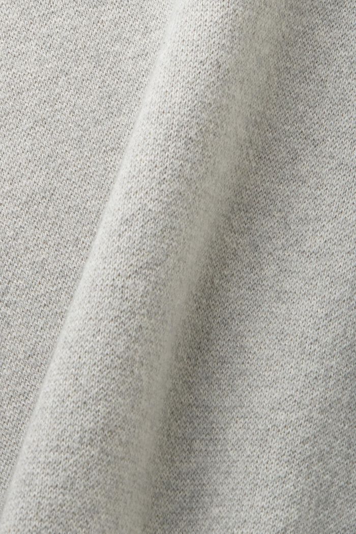 Cropped trui met pofmouwen en bloemige jacquard, LIGHT GREY, detail image number 5