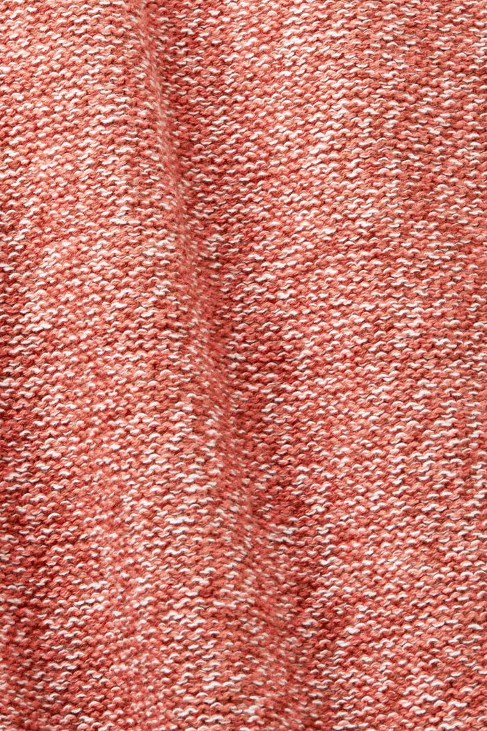 Open, lang vest van 100% katoen, CORAL RED, detail image number 4