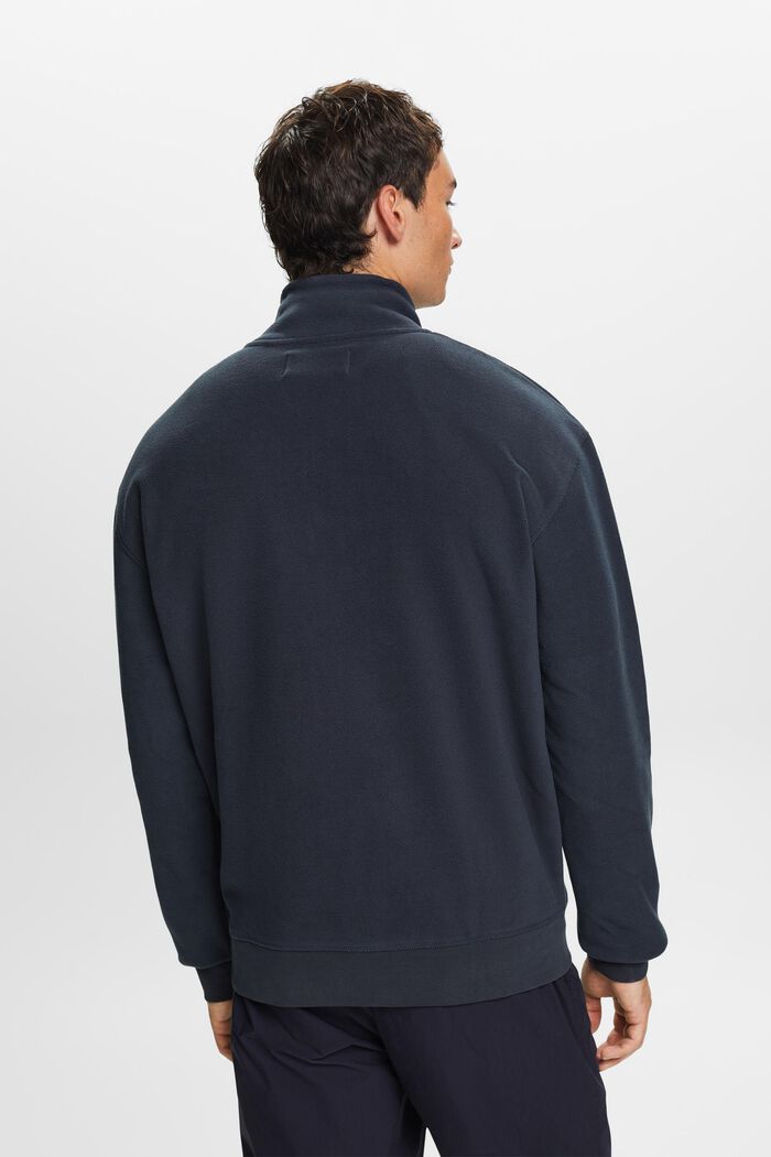Sweatshirt van fleece met halve rits, PETROL BLUE, detail image number 3