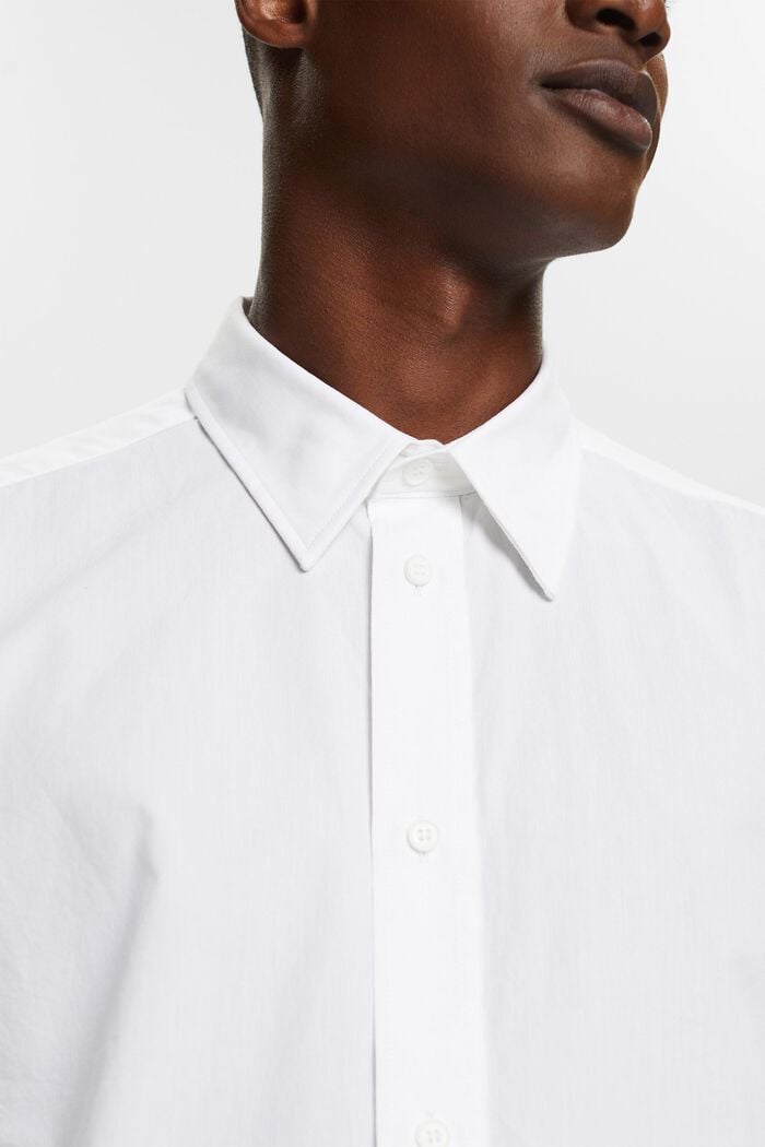 Shirt van katoen-popeline met korte mouwen, WHITE, detail image number 3