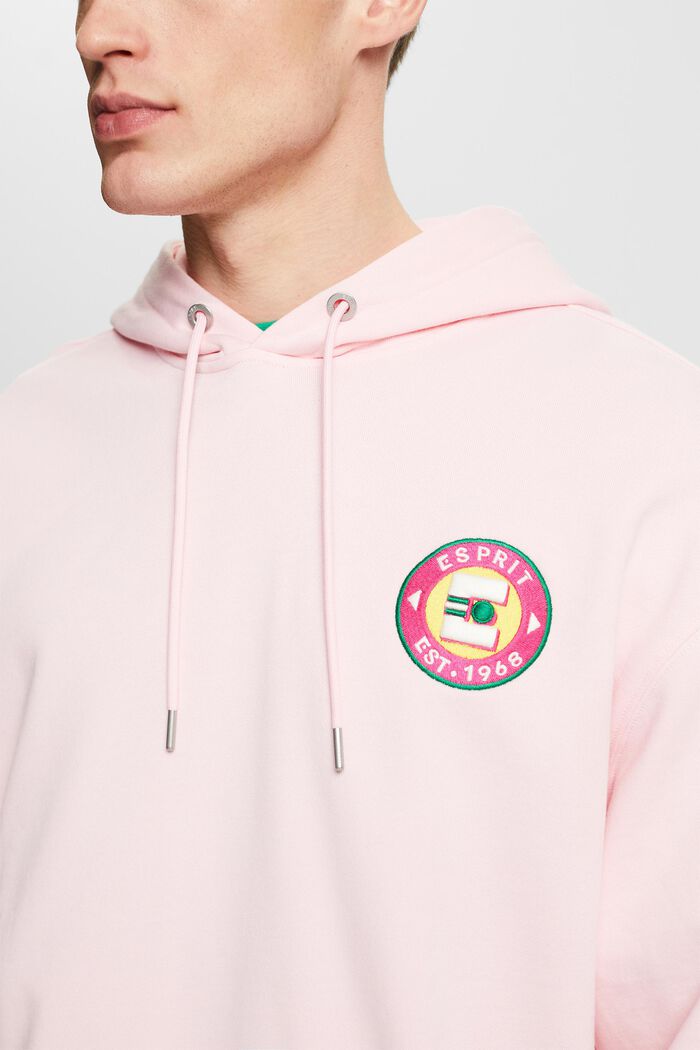Katoenen hoodie met logo, PASTEL PINK, detail image number 2