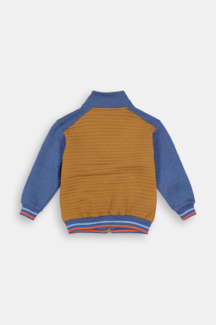 Sweatshirt met rits, van een katoenmix, RUST BROWN, detail image number 1