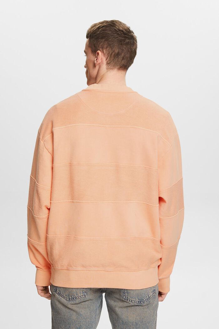 Gestructureerd sweatshirt van organic cotton, PASTEL ORANGE, detail image number 2