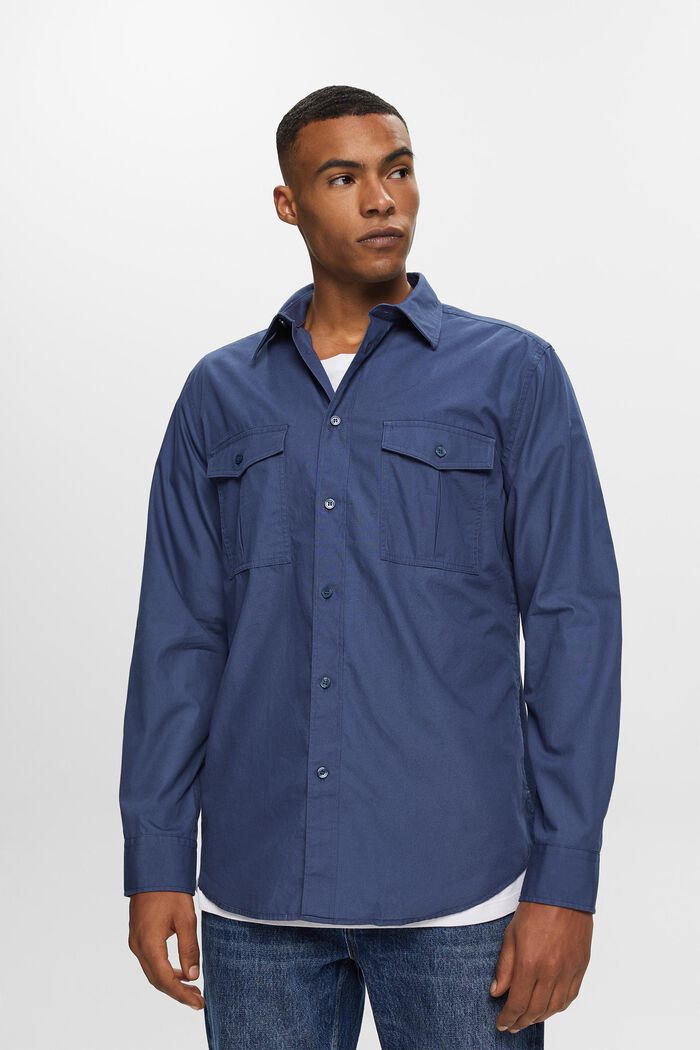 Utility-shirt van katoen, GREY BLUE, detail image number 3