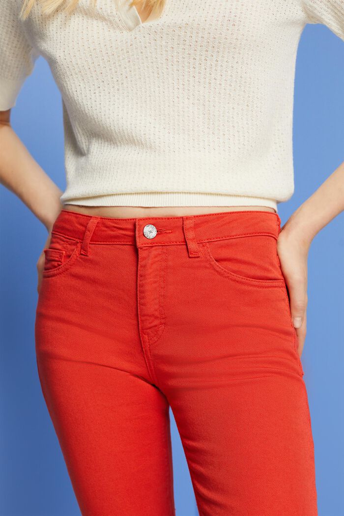Slim fit-jeans met middelhoge taille, ORANGE RED, detail image number 2