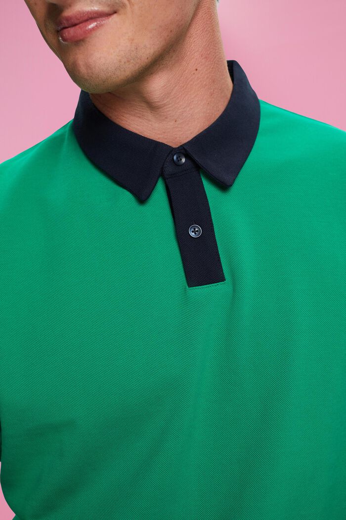 Poloshirt van katoen-piqué, GREEN, detail image number 2