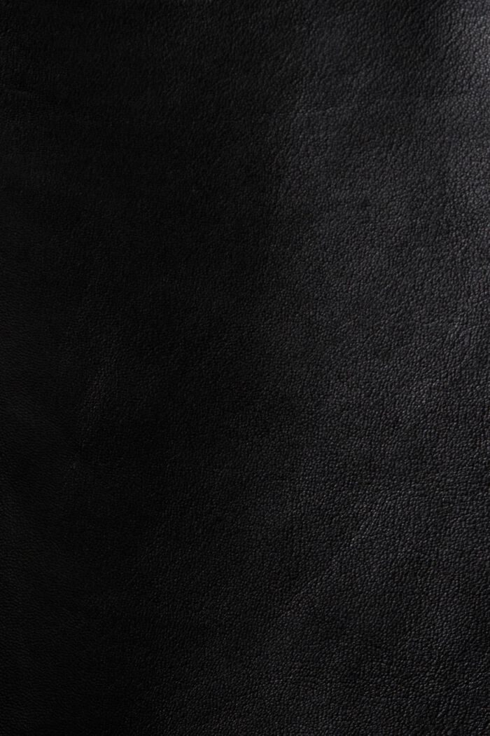 Oversized leren overshirt, BLACK, detail image number 5