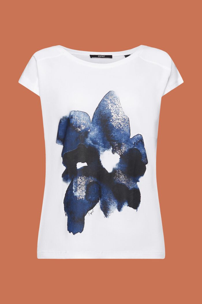T-shirt met print, LENZING™ ECOVERO™, WHITE, detail image number 6