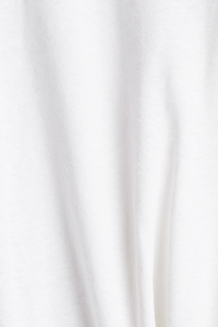Van een linnenmix: longsleeve met knopen, WHITE, detail image number 4