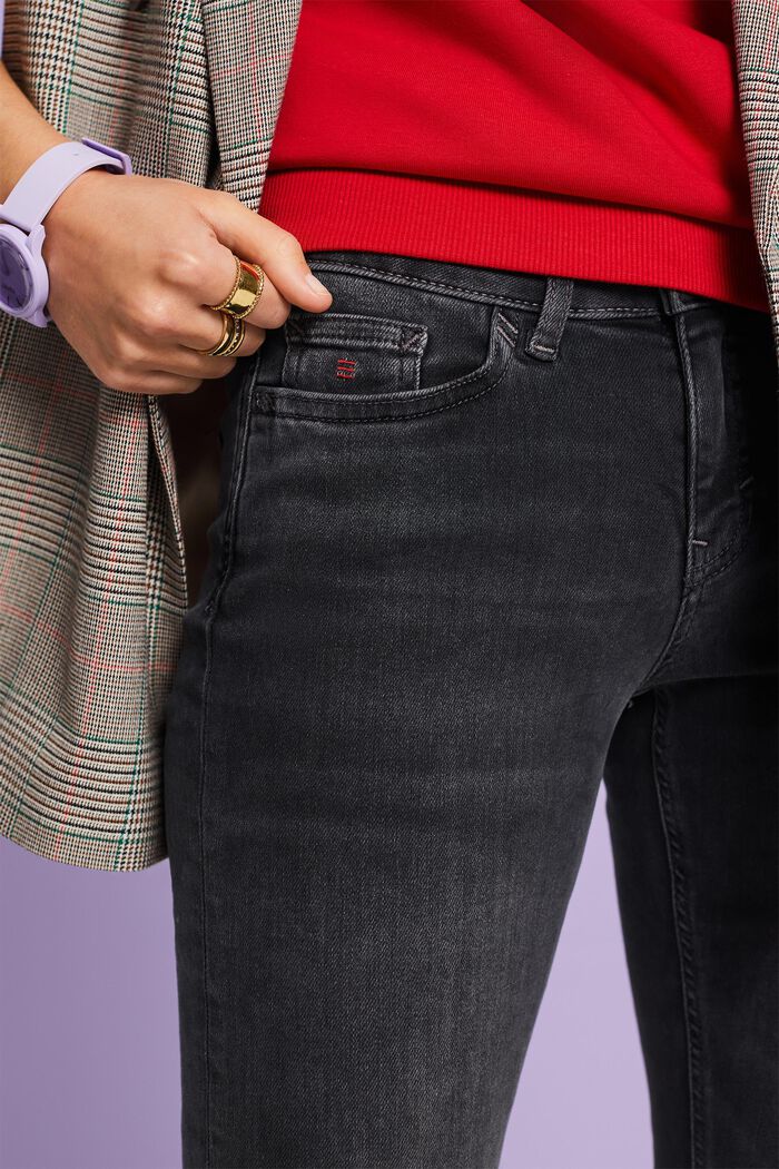 Slim fit-jeans met middelhoge taille, BLACK DARK WASHED, detail image number 2