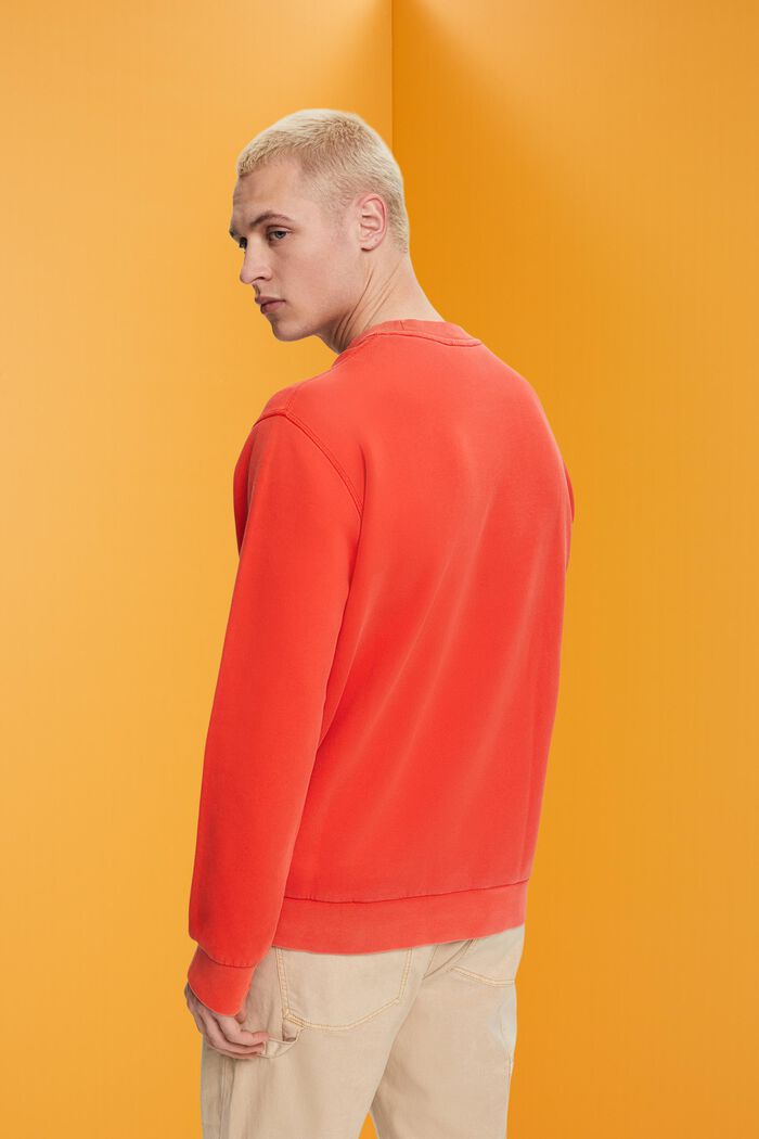 Effen sweatshirt met regular fit, RED, detail image number 3