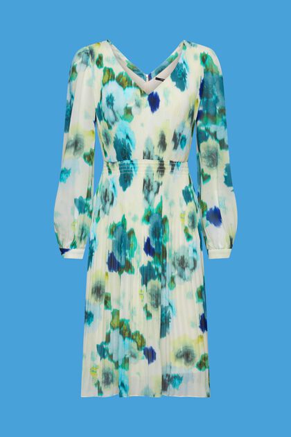Mini-jurk met bloemenprint all-over, CITRUS GREEN, overview