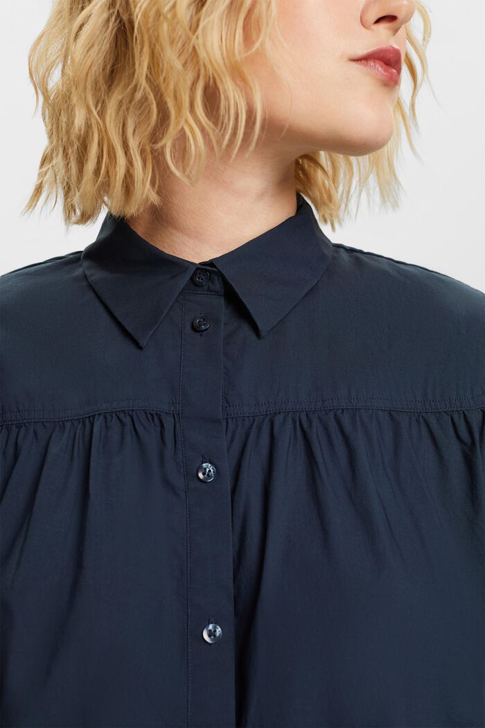 Popeline blouse, 100% katoen, PETROL BLUE, detail image number 2