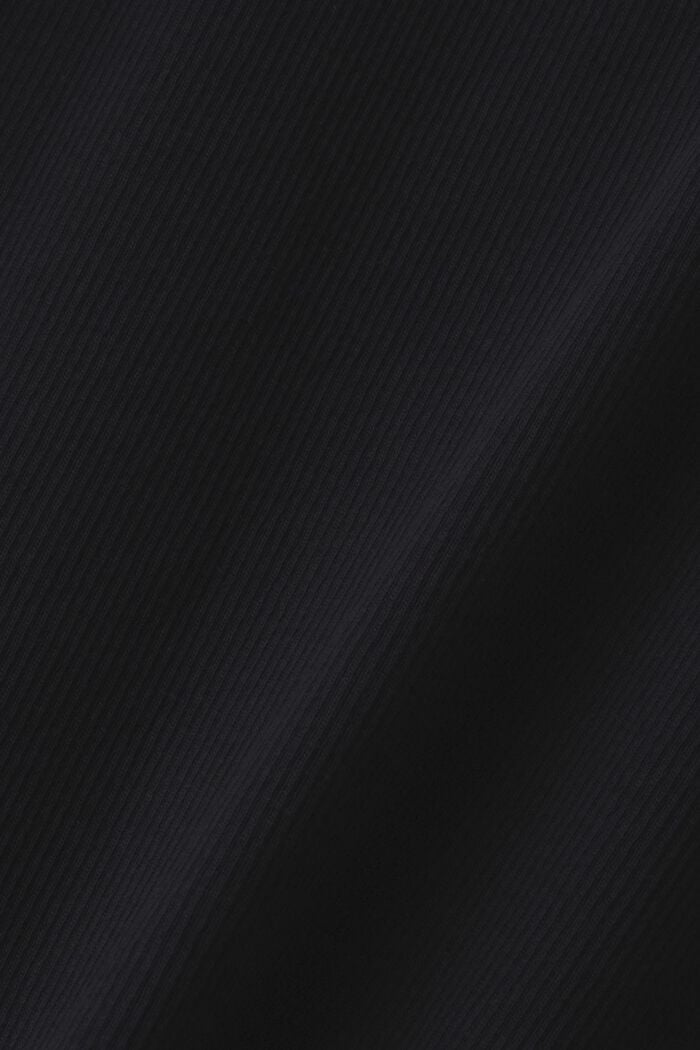 Geribde jurk van jersey, BLACK, detail image number 5