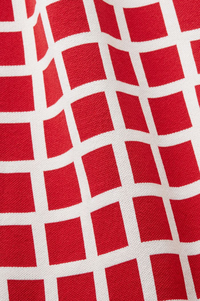 Cropped jacquard sweater T-shirt, DARK RED, detail image number 5