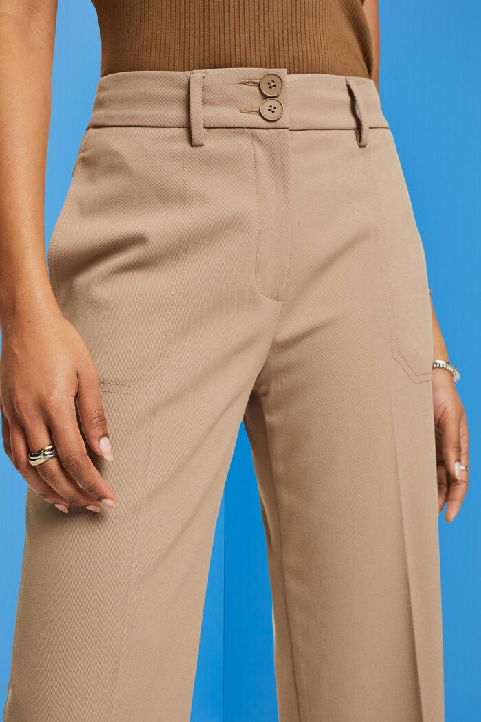Cropped twill broek, TAUPE, detail image number 2