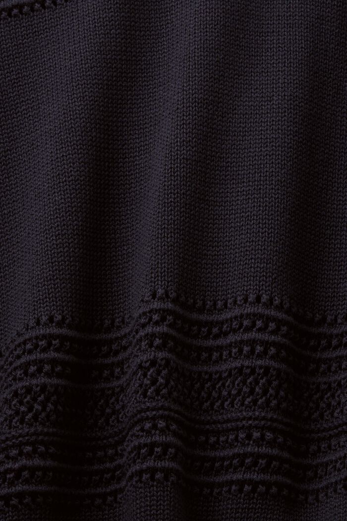 Open gebreide trui met ronde hals, BLACK, detail image number 4