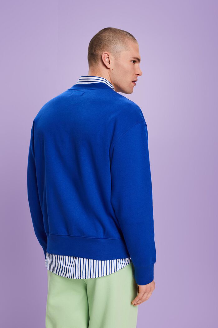 Uniseks logo-sweatshirt van katoenen fleece, BRIGHT BLUE, detail image number 4