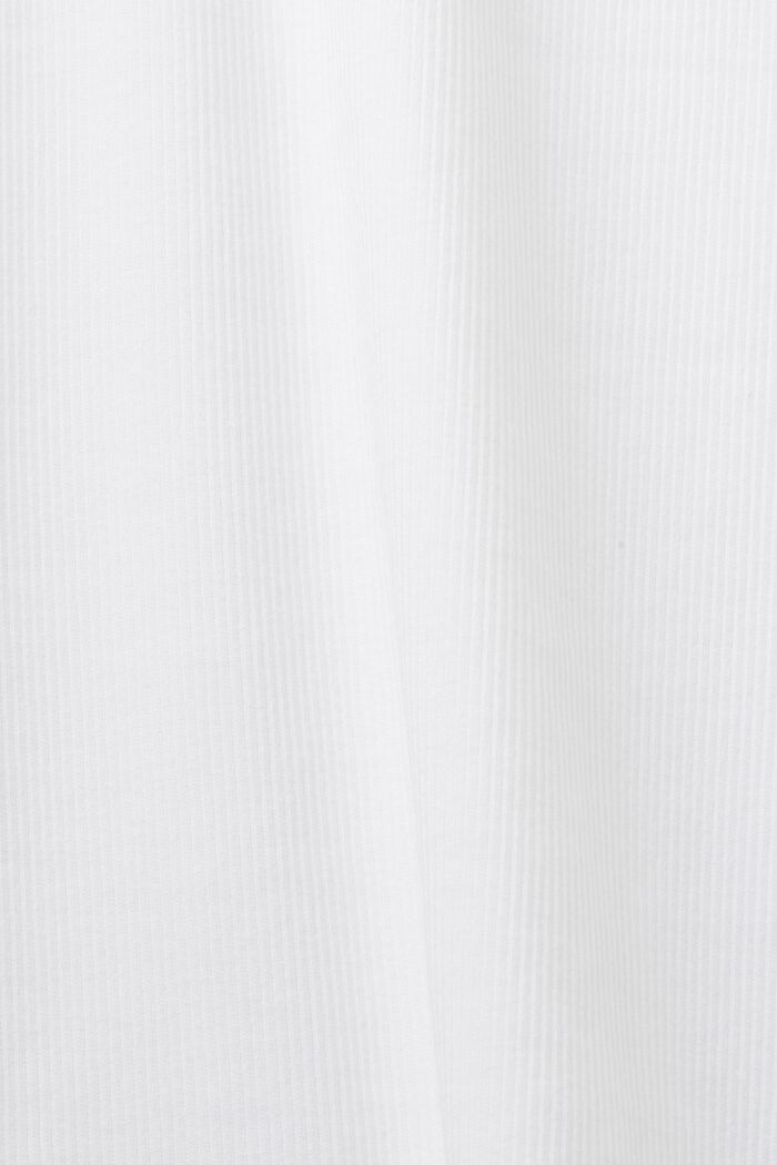Geribde jersey tanktop van stretchkatoen, WHITE, detail image number 5