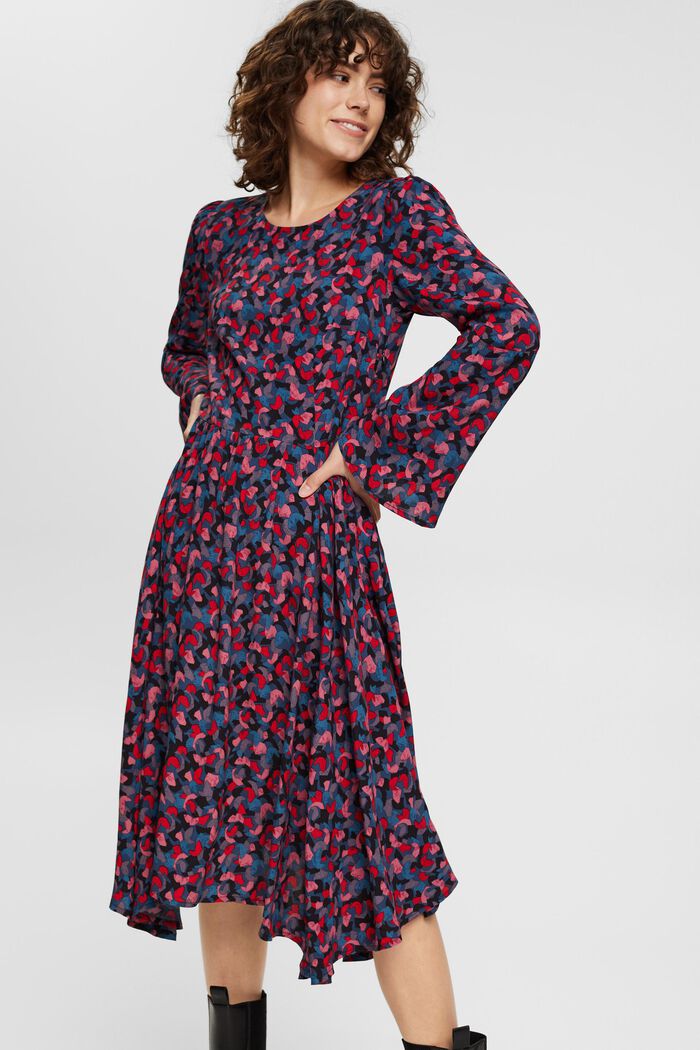 Midi-jurk met print all-over, PINK, detail image number 0