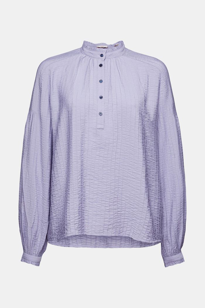 Gestructureerde blouse met lange mouwen, LIGHT BLUE LAVENDER, detail image number 5