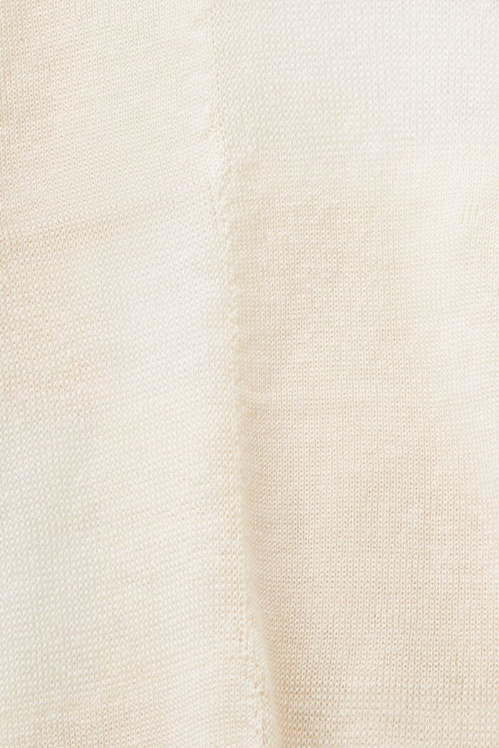 Geruite trui van een linnenmix, CREAM BEIGE, detail image number 5