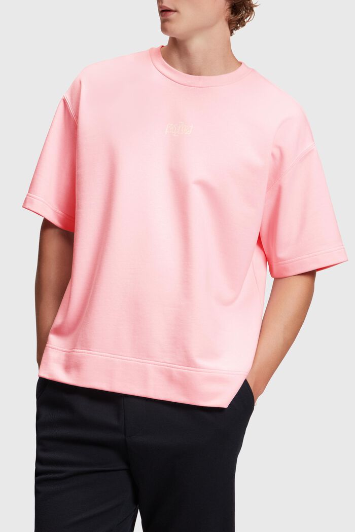Sweatshirt met comfortabele pasvorm en neonkleurige print, LIGHT PINK, detail image number 0